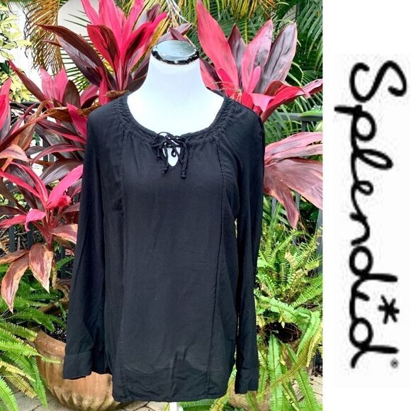 Splendid Long Sleeve Keyhole Top - Picture 1 of 7